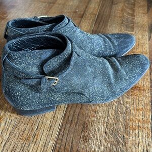 Saint Laurent Heidi Slimane Gold Glitter Short Jodhpur Boots 41